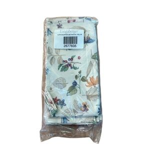 Longaberger Botanical Fields Meadow Napkins 2 Pack NEW 2677835 Tan Cream